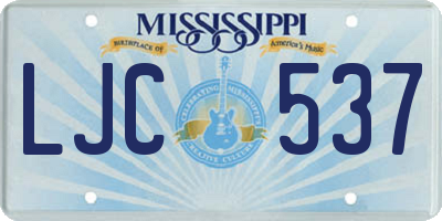 MS license plate LJC537