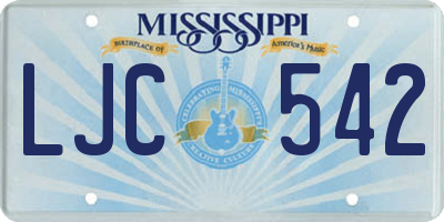 MS license plate LJC542