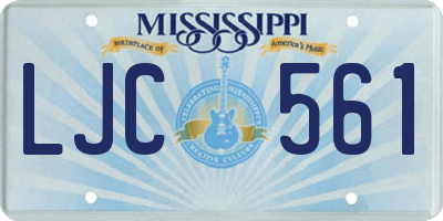 MS license plate LJC561