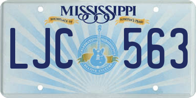 MS license plate LJC563