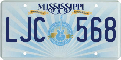 MS license plate LJC568