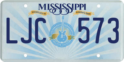 MS license plate LJC573