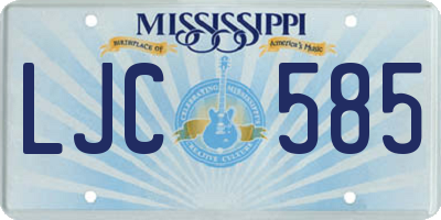 MS license plate LJC585