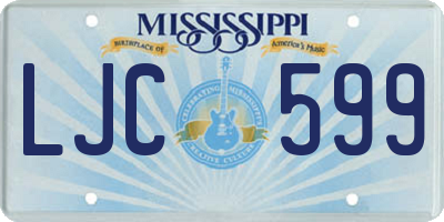 MS license plate LJC599