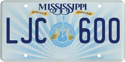 MS license plate LJC600