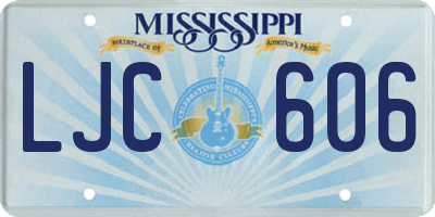 MS license plate LJC606