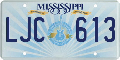 MS license plate LJC613