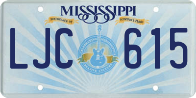 MS license plate LJC615