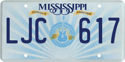 MS license plate LJC617