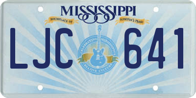 MS license plate LJC641