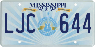 MS license plate LJC644