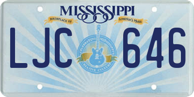 MS license plate LJC646