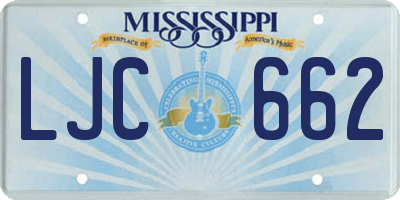 MS license plate LJC662