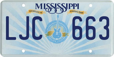 MS license plate LJC663