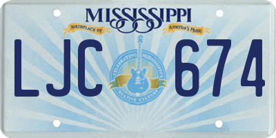 MS license plate LJC674