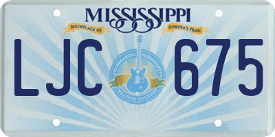 MS license plate LJC675