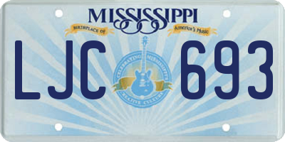 MS license plate LJC693