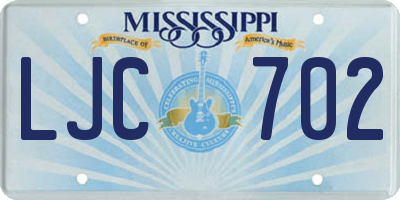 MS license plate LJC702