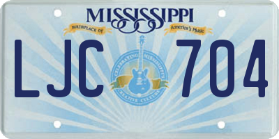 MS license plate LJC704