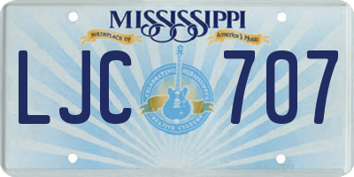 MS license plate LJC707