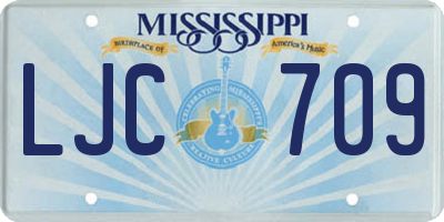 MS license plate LJC709
