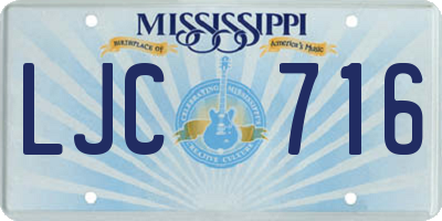 MS license plate LJC716