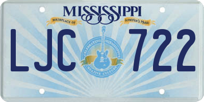 MS license plate LJC722