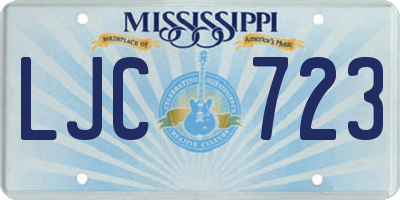 MS license plate LJC723