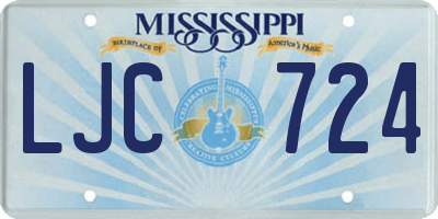 MS license plate LJC724