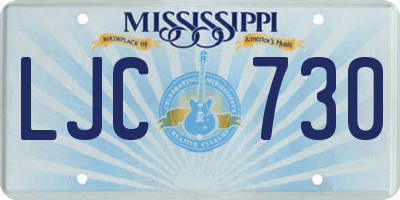 MS license plate LJC730