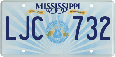 MS license plate LJC732