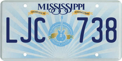 MS license plate LJC738