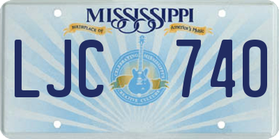 MS license plate LJC740