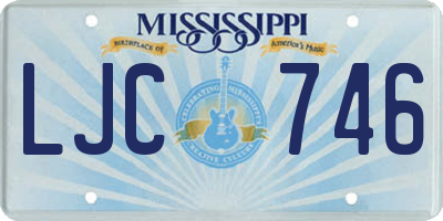 MS license plate LJC746