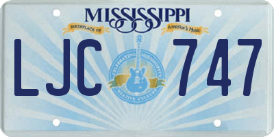 MS license plate LJC747