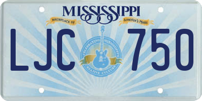 MS license plate LJC750
