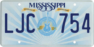 MS license plate LJC754