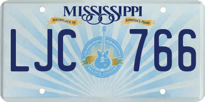 MS license plate LJC766