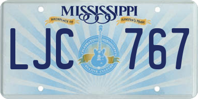 MS license plate LJC767