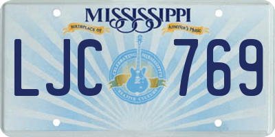 MS license plate LJC769
