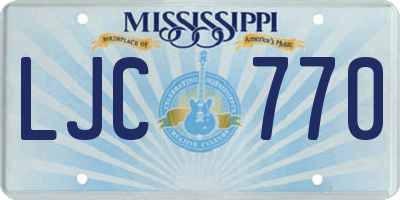 MS license plate LJC770
