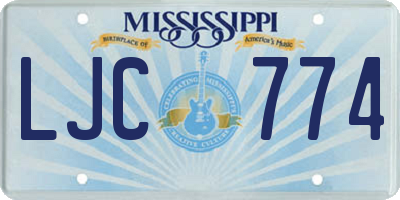 MS license plate LJC774
