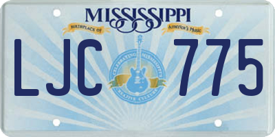 MS license plate LJC775
