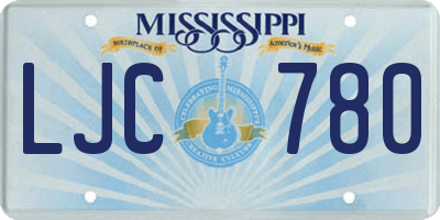 MS license plate LJC780