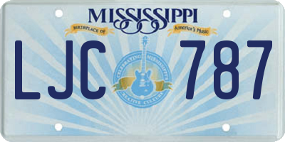 MS license plate LJC787