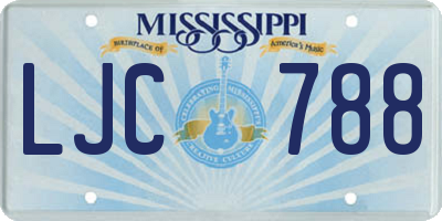 MS license plate LJC788