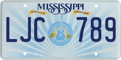 MS license plate LJC789