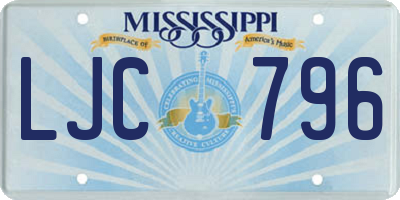 MS license plate LJC796