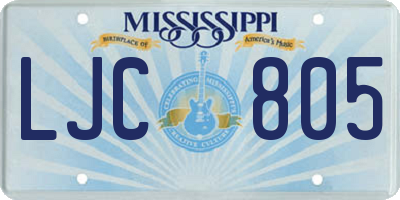 MS license plate LJC805