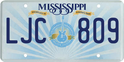 MS license plate LJC809